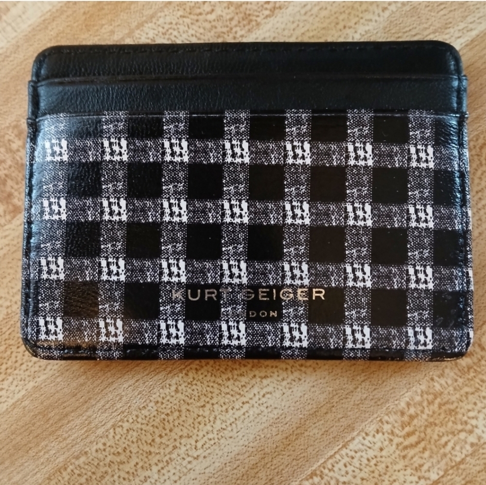 Kurt Geiger NWT Buffalo Plaid Print Credit Card Holder